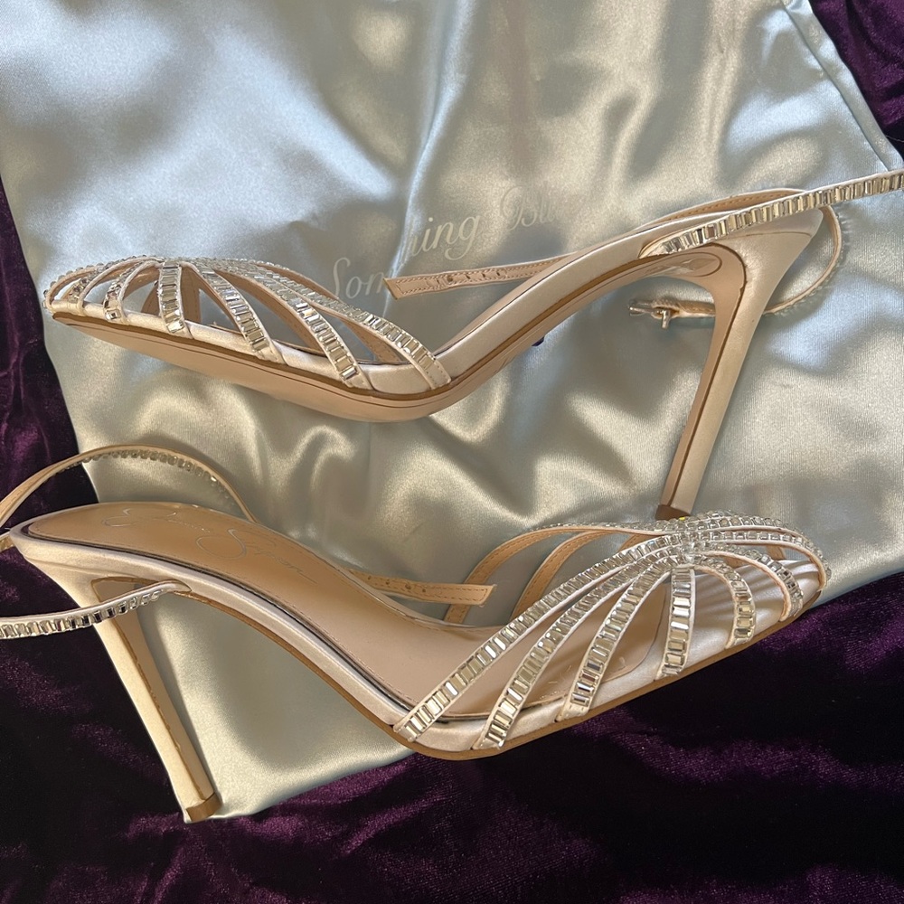 Jessica Simpson Blush Crystal-Strap Pointed Stiletto Slingbacks - Picture 6 of 7